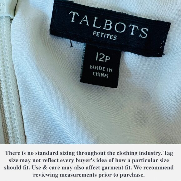 Talbots Black White Sleeveless Sheath Dress Petite Size 12P Polka Dot Bodice - Picture 10 of 12